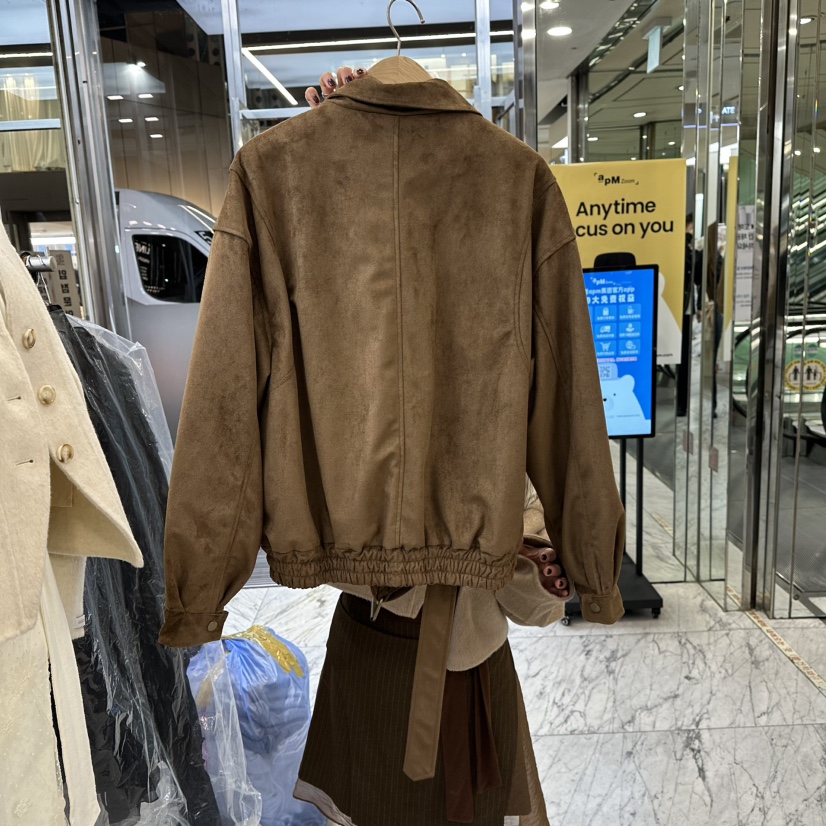 FOUNDATION韓國直郵㊣女士新款休閑人氣25秋冬真品夾克絨面革FOUNDATION夾克