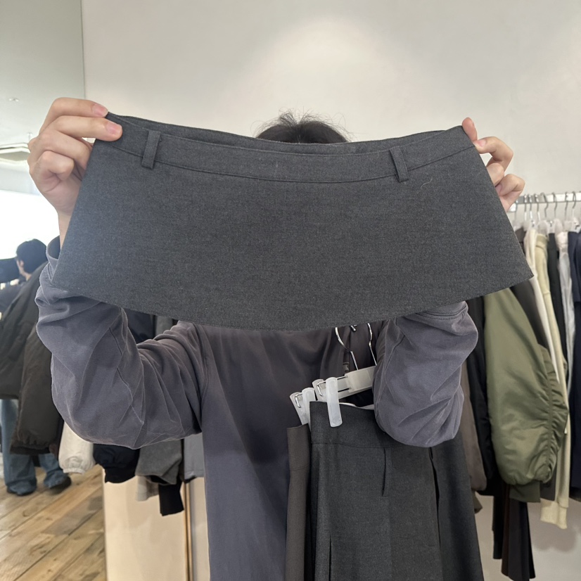 CREAM VILLA韓國直郵㊣女裝新品25秋冬短裙腰帶CREAMVILLA短裙