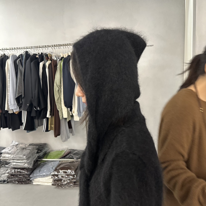 DOUBLE STANDARD/LE SMOKING/MAISONSTAFF東大門㊣代購女裝新品人氣帽子馬海毛兜帽MAISONSTAFF帽子圖色3