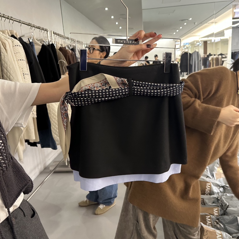 DOUBLE STANDARD/LE SMOKING/MAISONSTAFF東大門㊣代購女士新款人氣短裙不含腰帶羊毛MAISONSTAFF短裙