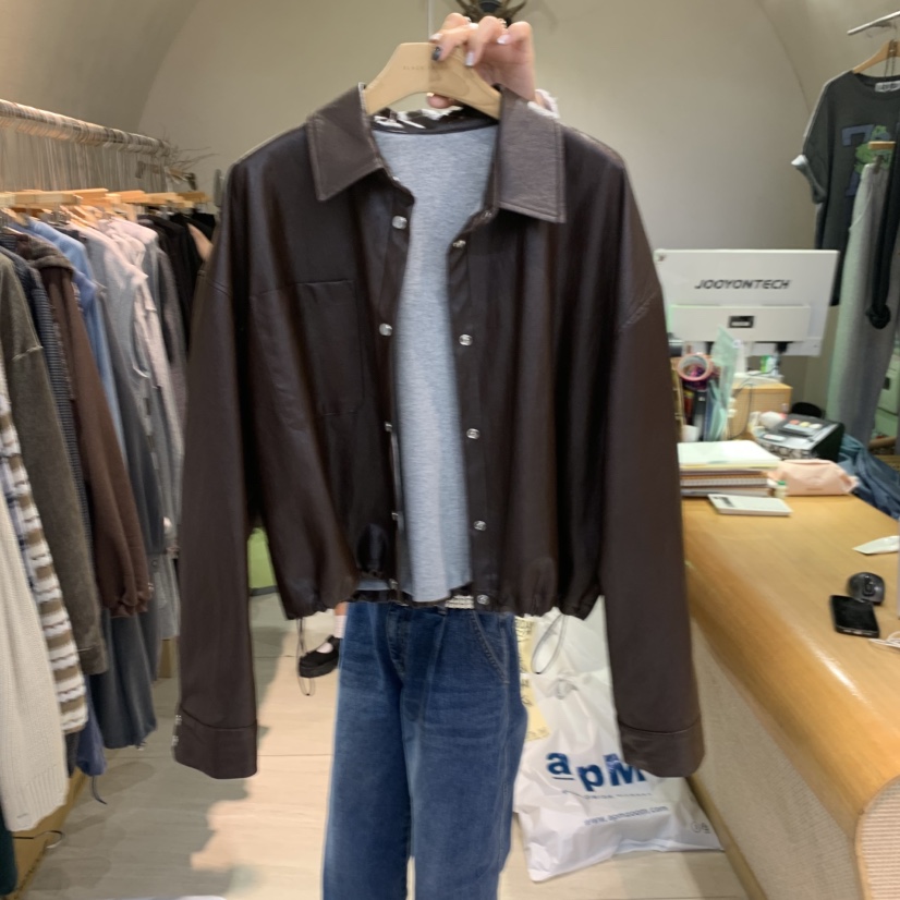 BLACKFRIDAY東大門㊣實拍女士新款真品職業時尚皮衣不含圍巾BLACK FRIDAY皮衣