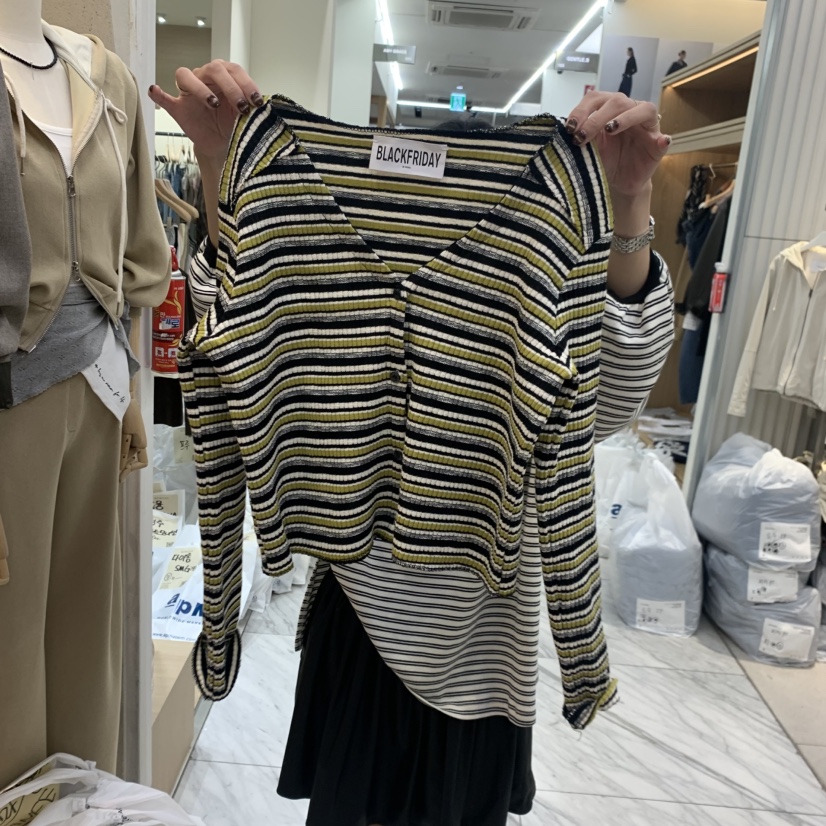 BLACKFRIDAY東大門㊣代購女士新品人氣休閑熱賣長袖T恤開衫BLACK FRIDAY長袖T恤圖色3