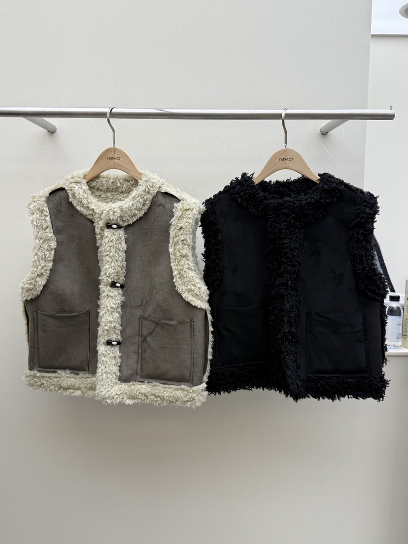 I MFACT東大門㊣直郵女裝新品真品時尚25秋冬馬甲兩面可穿雙面I MFACT馬甲