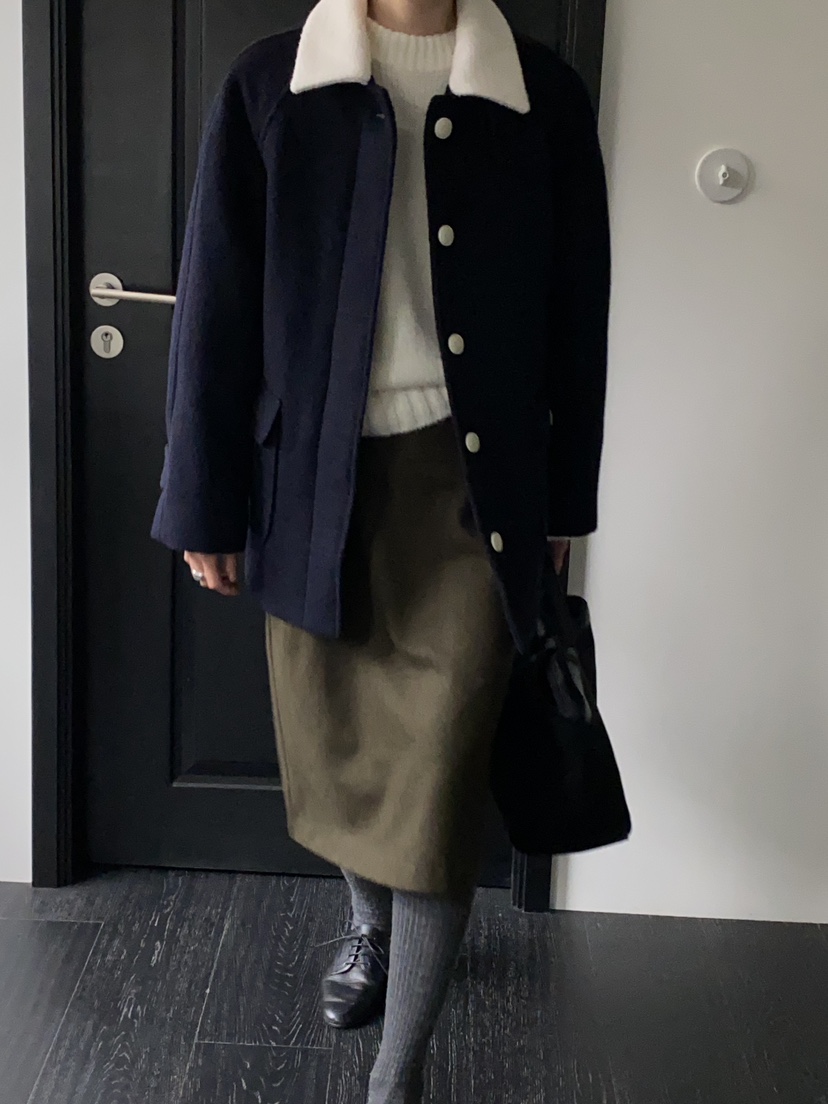 MOVENNE東大門㊣代購女士新款25秋冬職業人氣時尚休閑短款大衣MOVENNE短款大衣