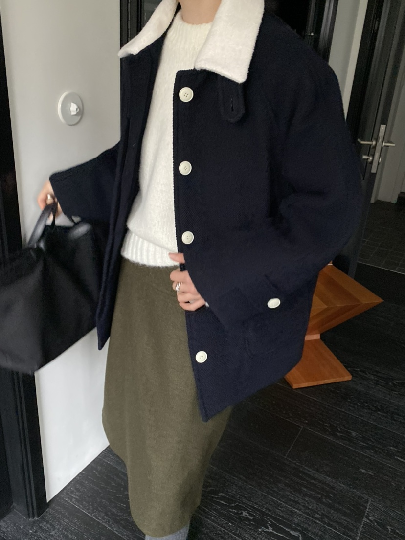 MOVENNE東大門㊣代購女士新款25秋冬職業人氣時尚休閑短款大衣MOVENNE短款大衣