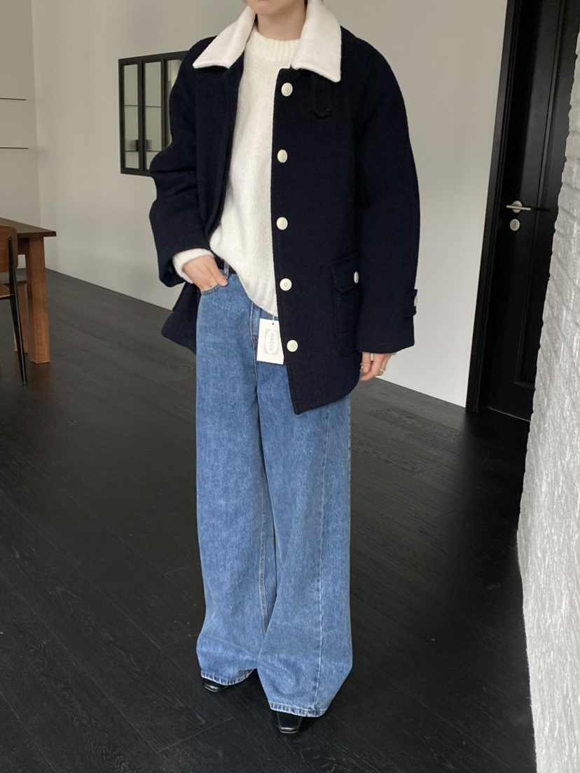 MOVENNE東大門㊣代購女士新款25秋冬職業人氣時尚休閑短款大衣MOVENNE短款大衣