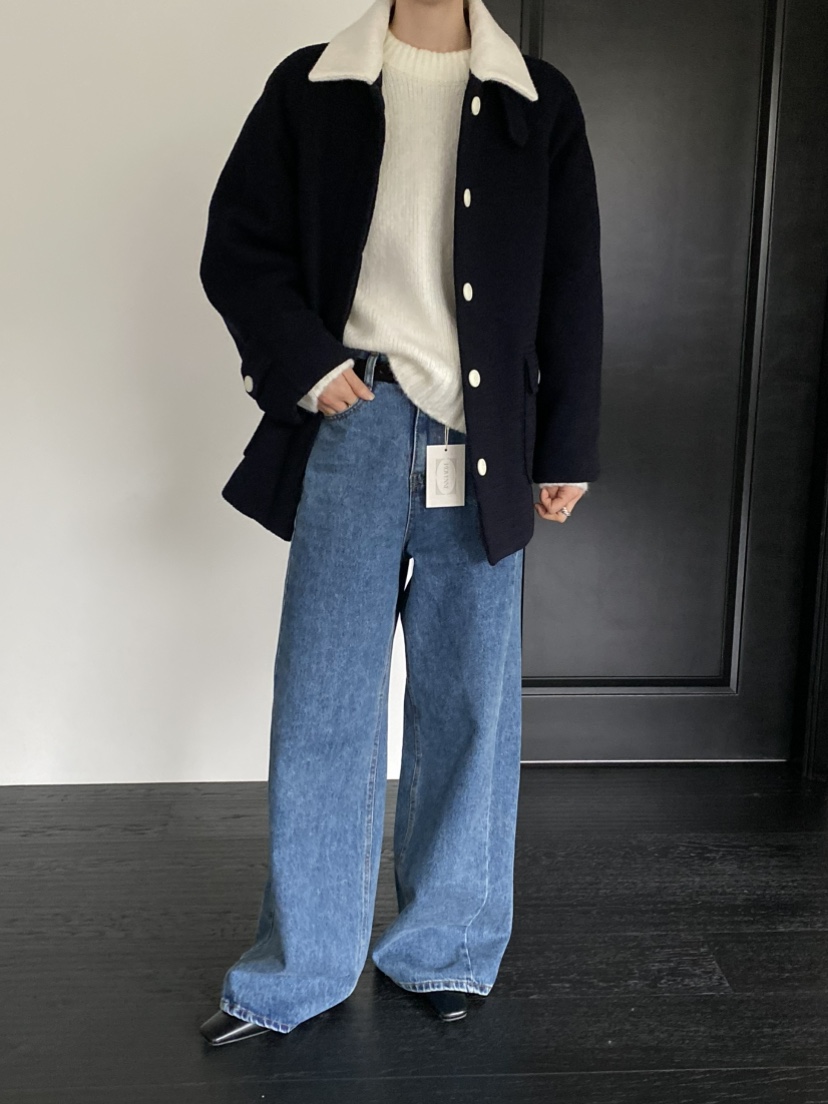 MOVENNE東大門㊣代購女士新款25秋冬職業人氣時尚休閑短款大衣MOVENNE短款大衣