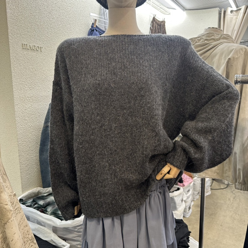 MAGOT韓國代購㊣女士新款25秋冬熱賣推薦真品人氣休閑毛衣船領IIIΛGOT/MAGOT毛衣圖色4
