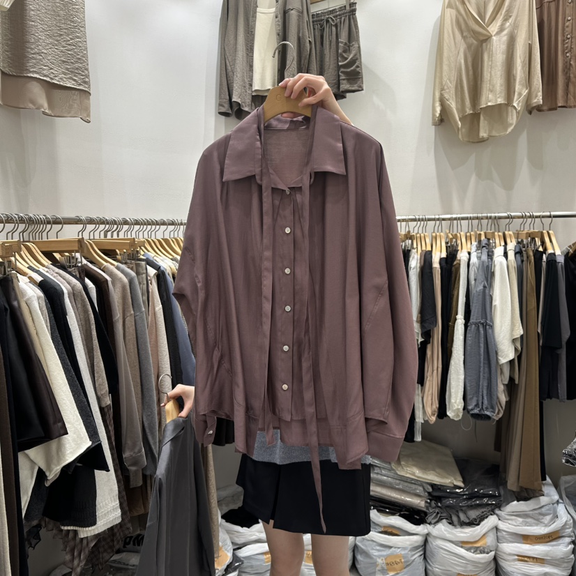 G.I-L東大門㊣實拍女士新品推薦時尚真品25秋冬襯衫蕾絲衫G.I-L襯衫/蕾絲衫圖色2