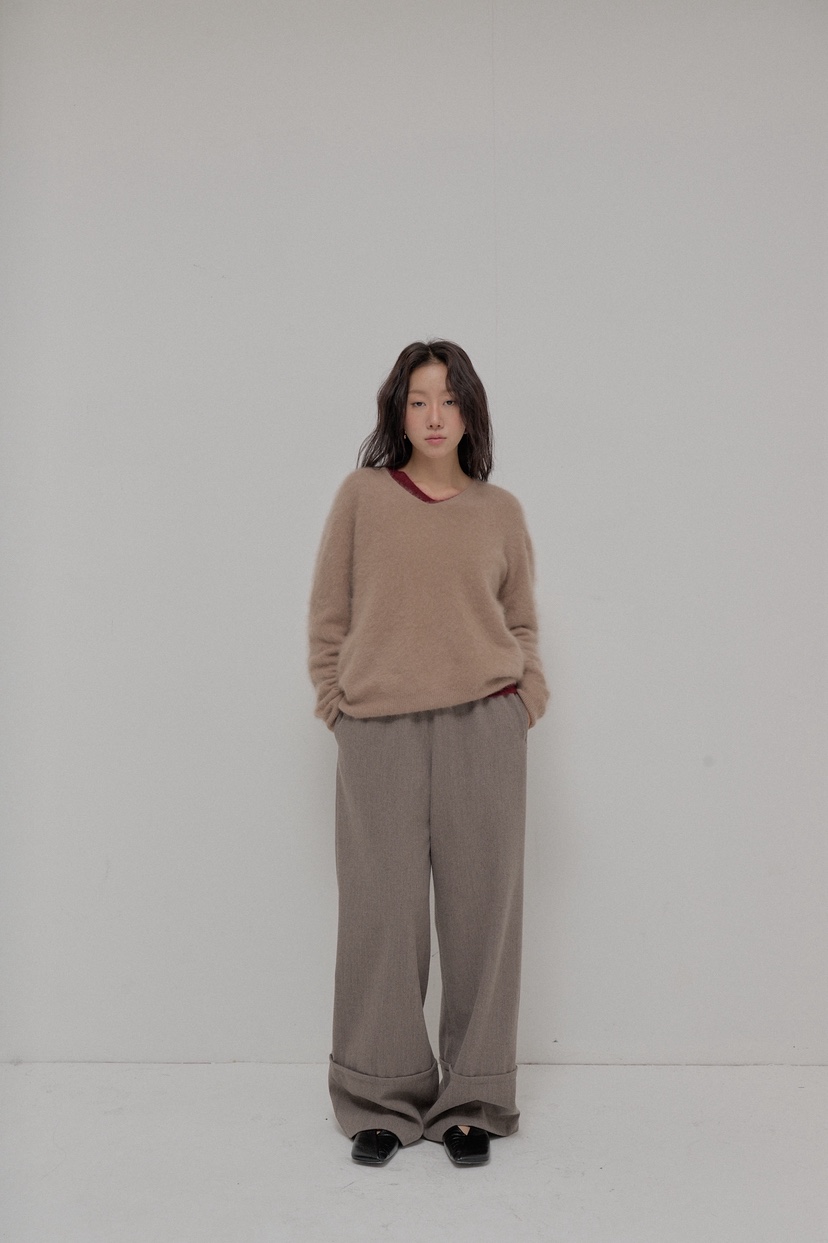 ATHEA韓國代購㊣女士新品時尚25秋冬熱賣真品休閑推薦褲子羊毛ATHEA褲子圖色2