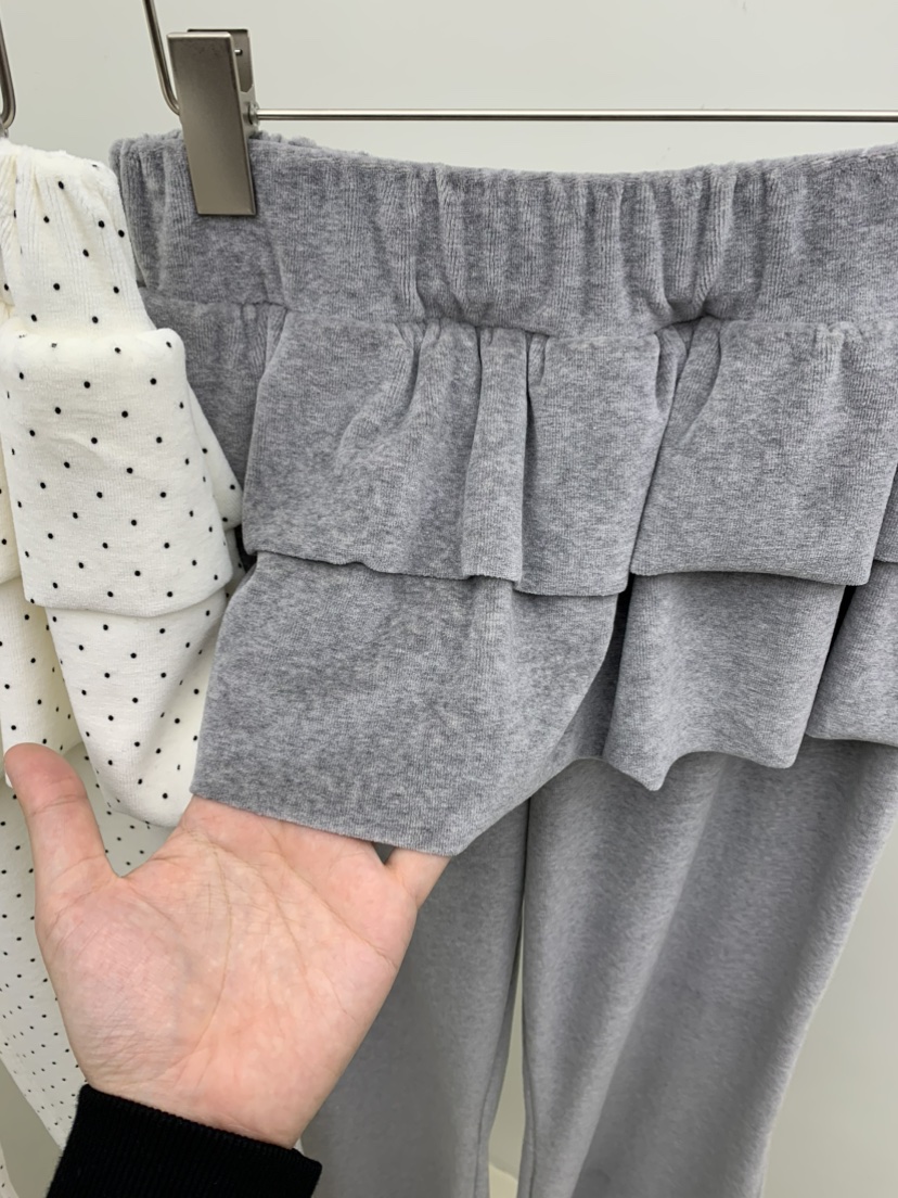 SEOLO東大門㊣直郵女士新款熱賣職業人氣25秋冬裙褲天鵝絨荷葉邊Seolo seoul裙褲
