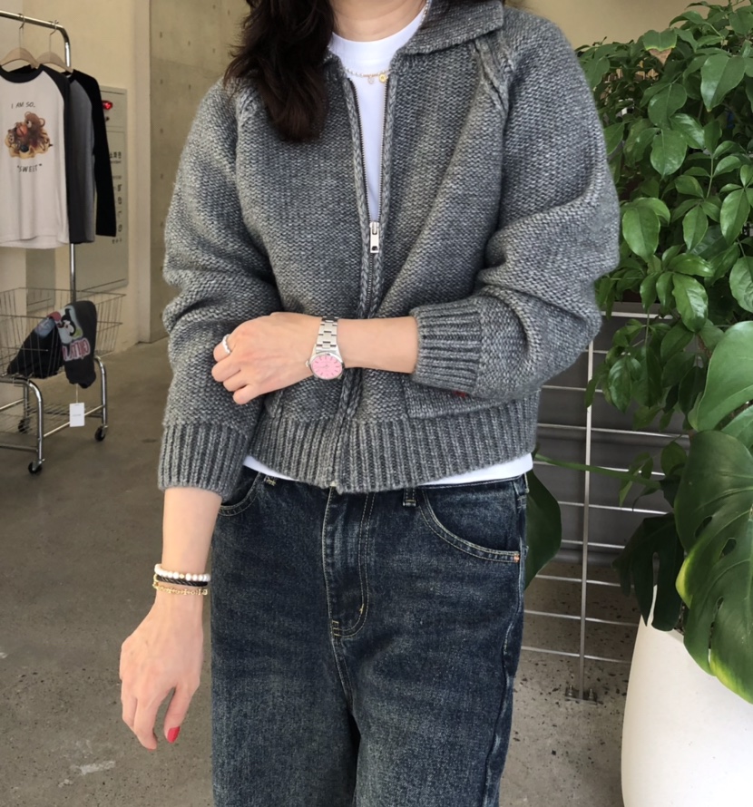 GLAD SOME東大門㊣直郵女裝新款人氣時尚推薦針織衫拉鏈開衫GLAD SOME針織衫