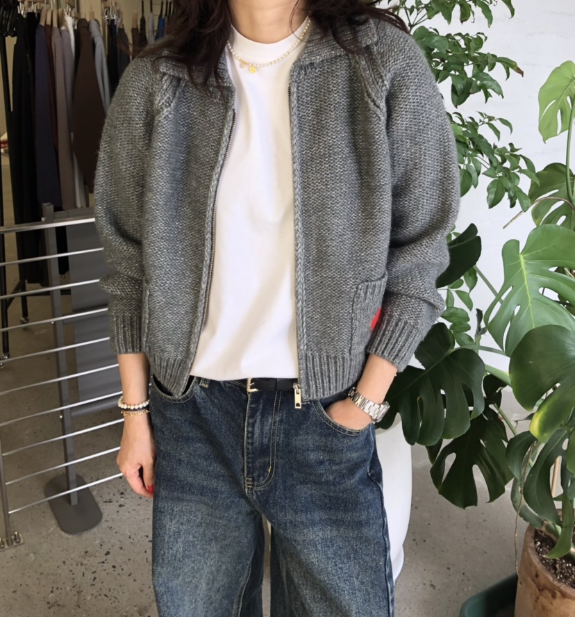 GLAD SOME東大門㊣直郵女裝新款人氣時尚推薦針織衫拉鏈開衫GLAD SOME針織衫