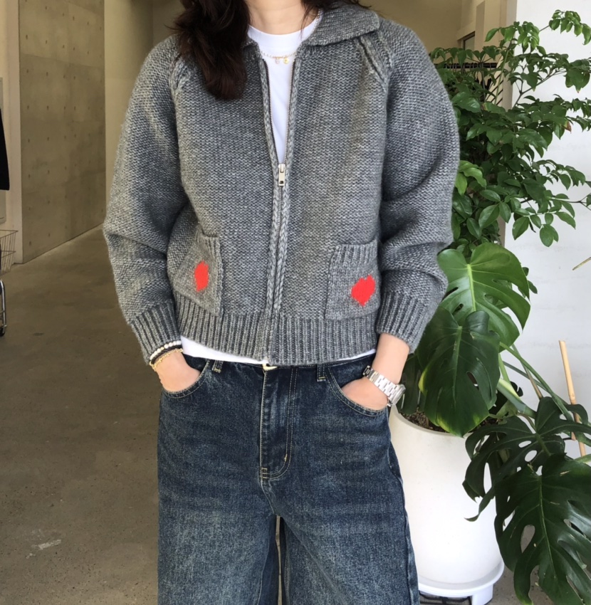 GLAD SOME東大門㊣直郵女裝新款人氣時尚推薦針織衫拉鏈開衫GLAD SOME針織衫