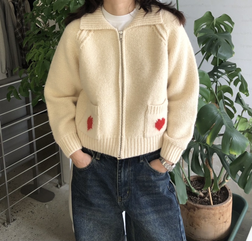 GLAD SOME東大門㊣直郵女裝新款人氣時尚推薦針織衫拉鏈開衫GLAD SOME針織衫圖色2