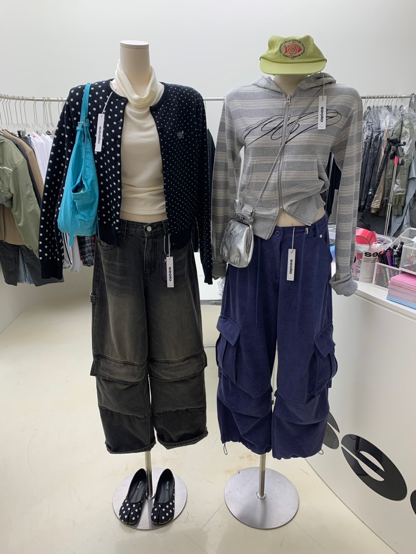SEOLO東大門㊣直郵女裝新款25秋冬職業時尚真品衛衣連帽衫條紋Seolo seoul衛衣