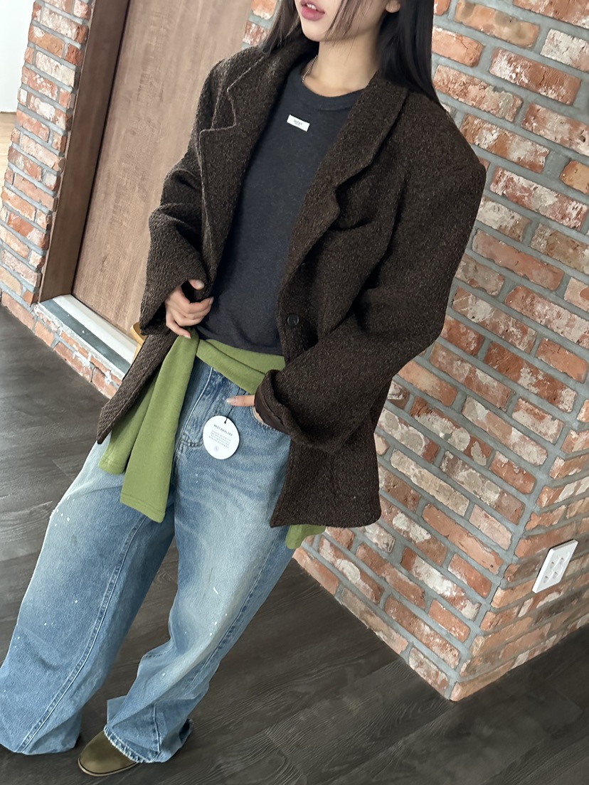 I MFACT東大門㊣代購女裝新品職業休閑人氣真品時尚夾克羊毛I MFACT夾克