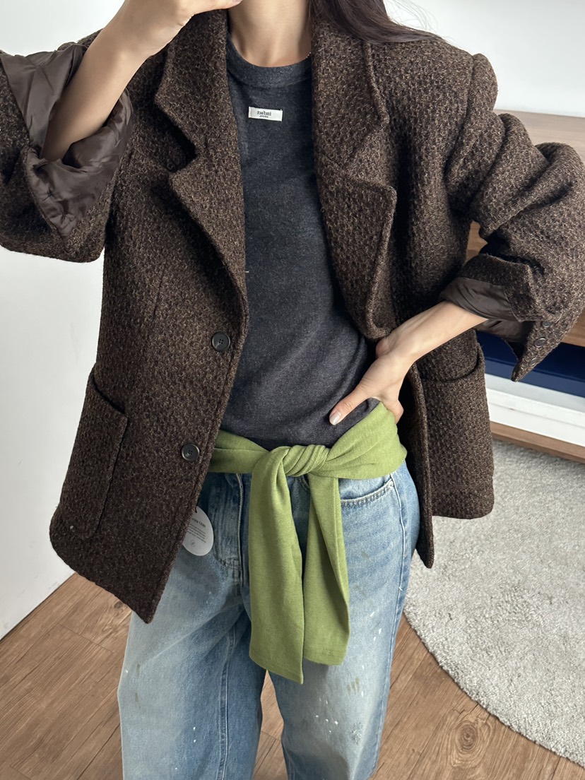 I MFACT東大門㊣代購女裝新品職業休閑人氣真品時尚夾克羊毛I MFACT夾克