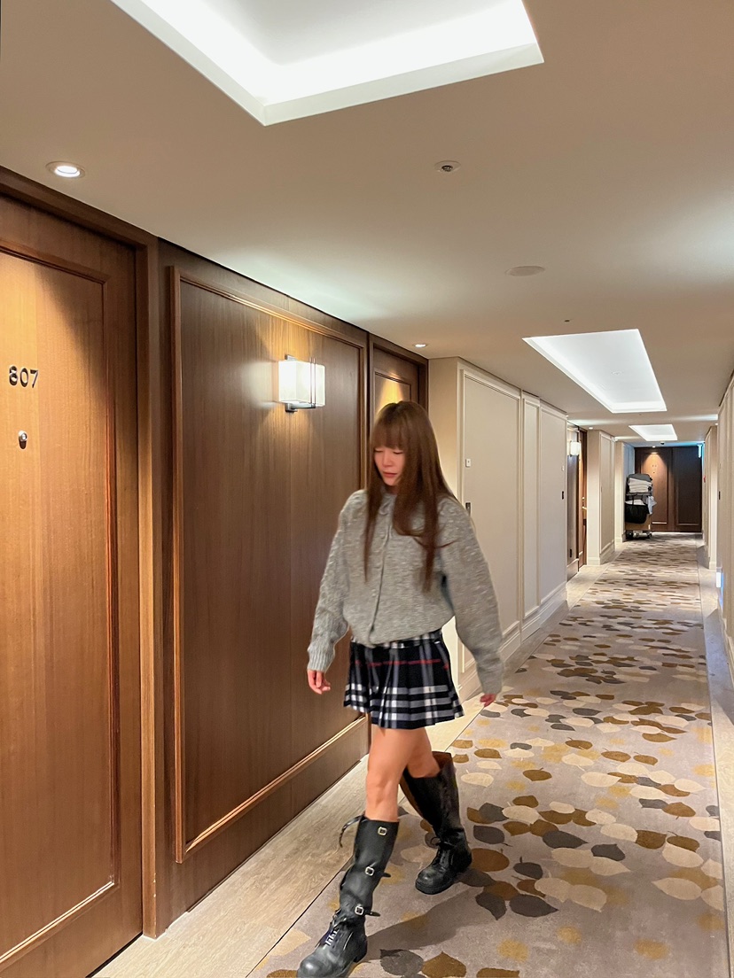 LOVE PULL韓國代購㊣女裝新款時尚熱賣人氣真品職業短裙格紋LOVE PULL短裙