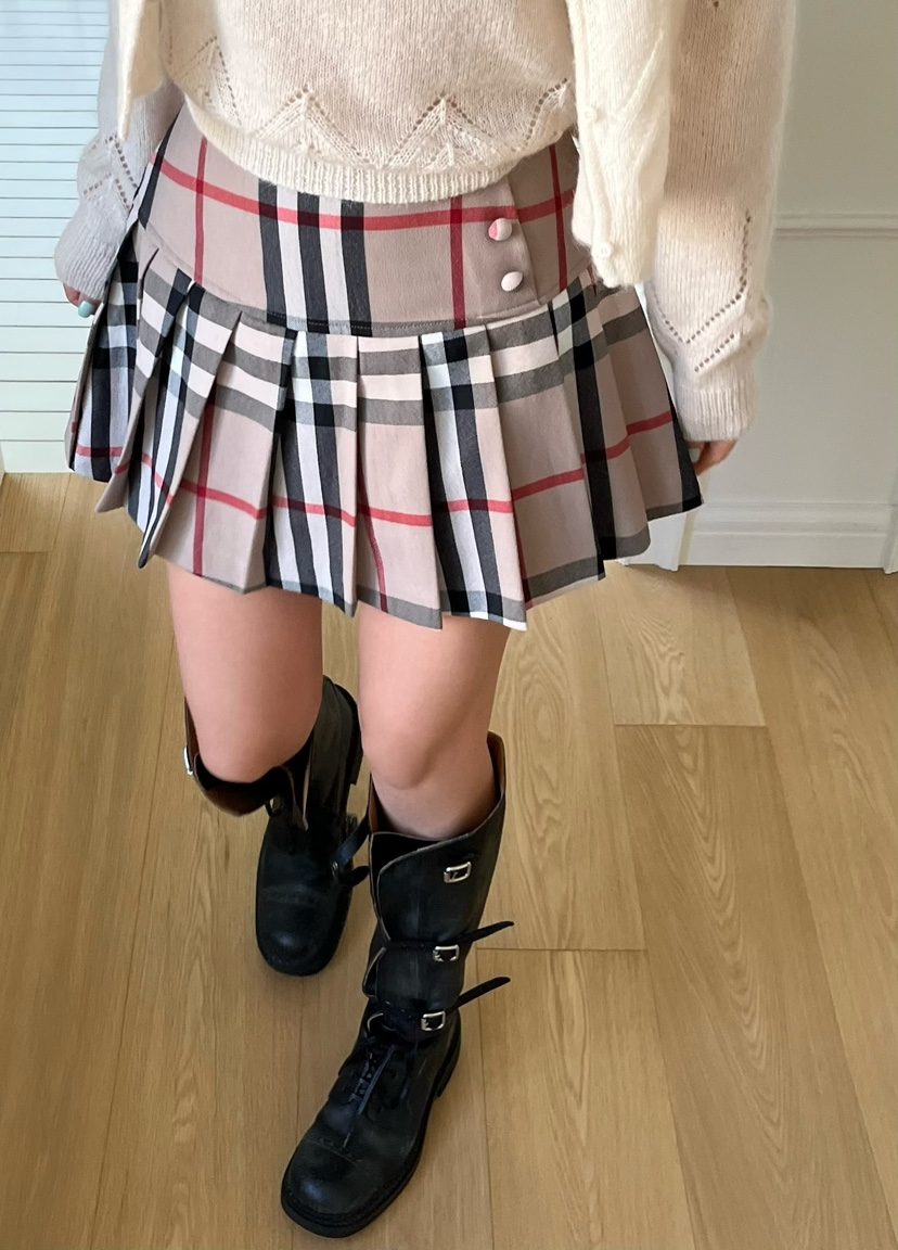 LOVE PULL韓國代購㊣女裝新款時尚熱賣人氣真品職業短裙格紋LOVE PULL短裙