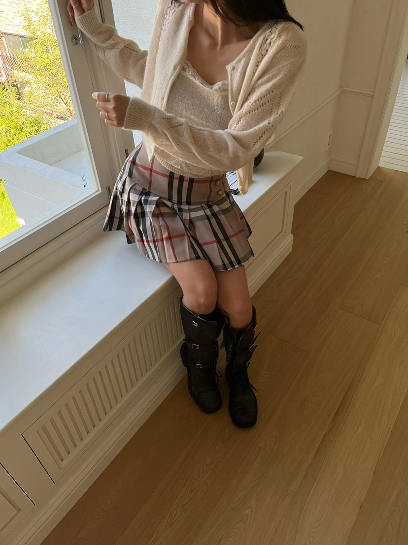 LOVE PULL韓國代購㊣女裝新款時尚熱賣人氣真品職業短裙格紋LOVE PULL短裙
