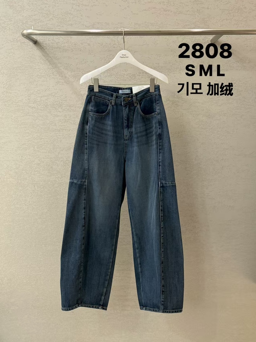 PLAYBUTTON-P東大門㊣代購女裝新品熱賣人氣休閑25秋冬牛仔褲PLAYBUTTON牛仔褲