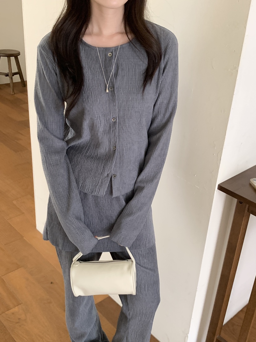 NOTHING韓國代購㊣女裝新品真品推薦25秋冬人氣長袖T恤褶皺NOTHING長袖T恤