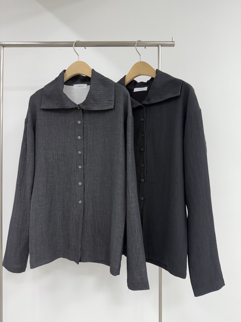 YIKHO STYLE韓國直郵㊣女裝新品休閑職業真品襯衫蕾絲衫褶皺YIKHO STYLE襯衫/蕾絲衫