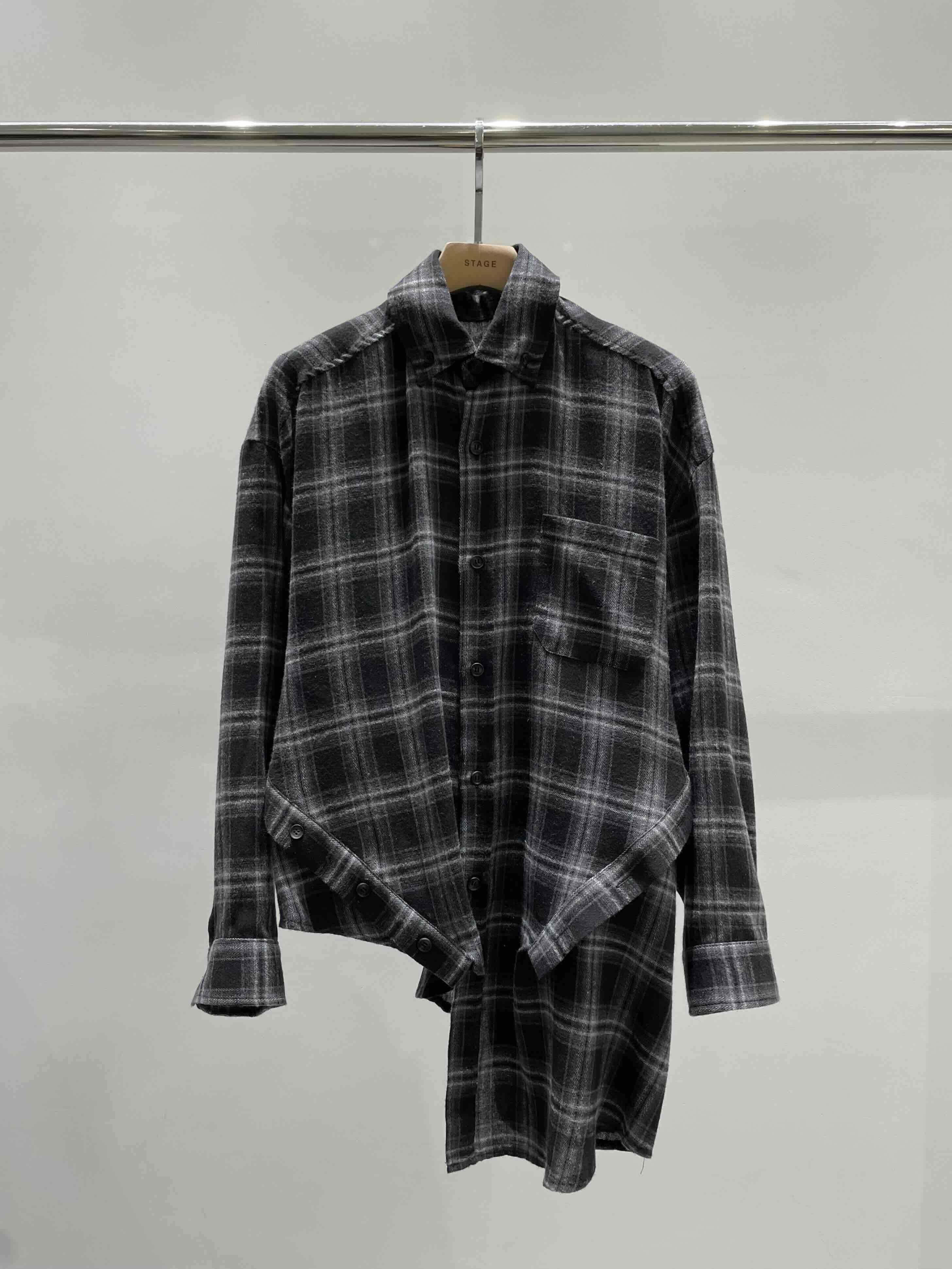 STAGE韓國代購㊣女士新款25秋冬休閑推薦職業襯衫蕾絲衫格子STAGE襯衫/蕾絲衫圖色2