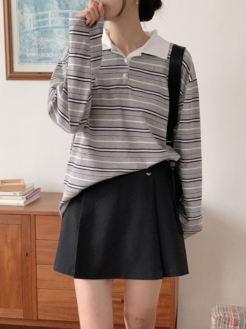 RE:FRESH-L東大門㊣代購女裝新品推薦25秋冬職業時尚長袖T恤RE:FRESH長袖T恤