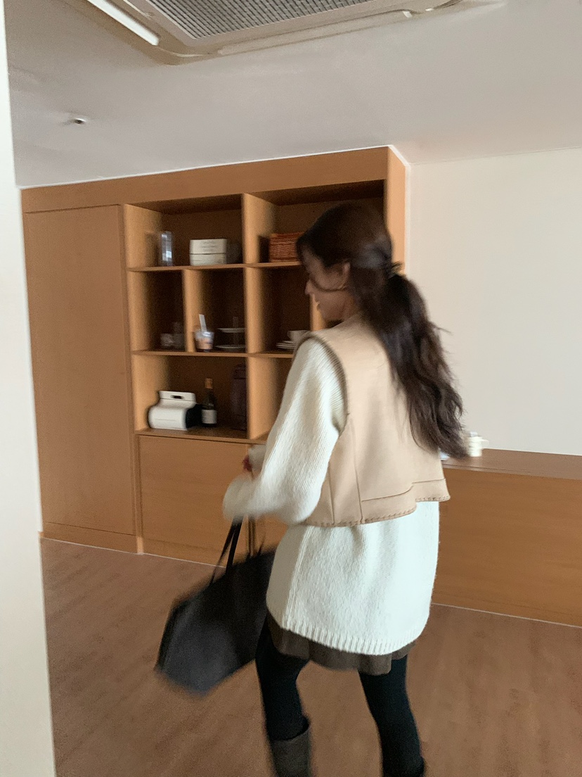 BLEECKER韓國直郵㊣女士新品休閑人氣職業推薦熱賣馬甲絨面革BLEECKER馬甲