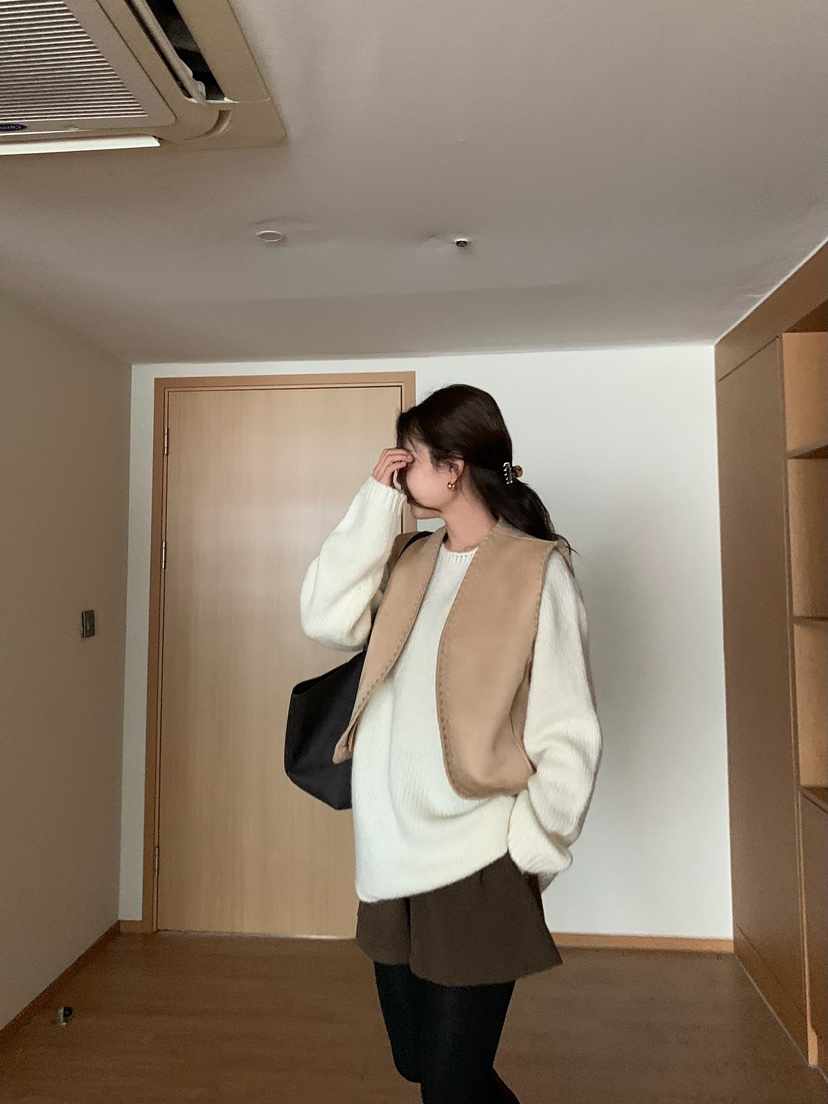 BLEECKER韓國直郵㊣女士新品休閑人氣職業推薦熱賣馬甲絨面革BLEECKER馬甲