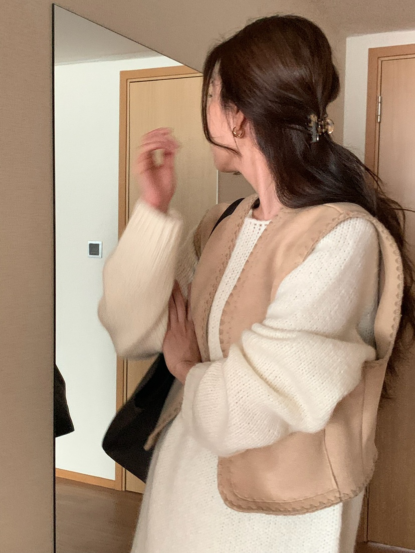 BLEECKER韓國直郵㊣女士新品休閑人氣職業推薦熱賣馬甲絨面革BLEECKER馬甲