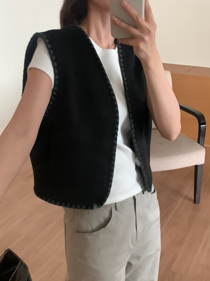 BLEECKER韓國直郵㊣女士新品休閑人氣職業推薦熱賣馬甲絨面革BLEECKER馬甲
