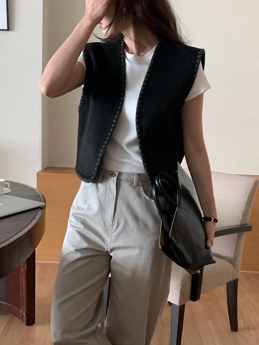 BLEECKER韓國直郵㊣女士新品休閑人氣職業推薦熱賣馬甲絨面革BLEECKER馬甲