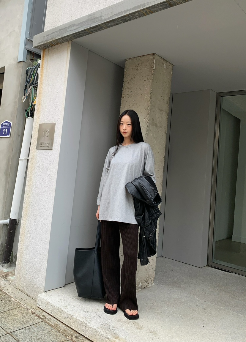 A Flan韓國直郵㊣女士新品職業推薦時尚人氣25秋冬長袖T恤絲綢AFN EDITION長袖T恤
