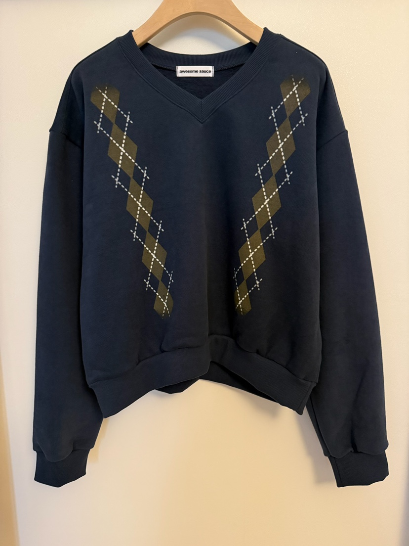 AWESOMESAUCE東大門㊣實拍女士新品職業推薦人氣25秋冬衛衣AWESOME SAUCE衛衣圖色2