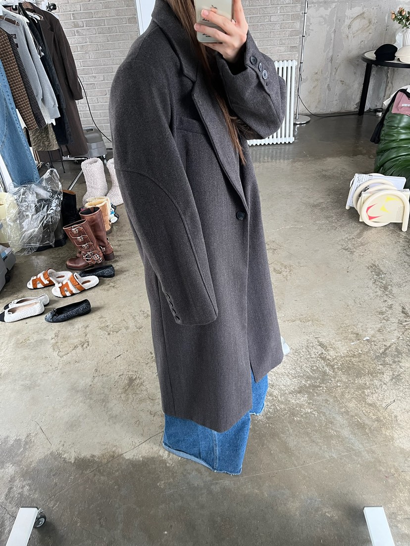 LOVE PULL韓國代購㊣女士新款25秋冬中長款大衣人字形長款LOVE PULL中長款大衣