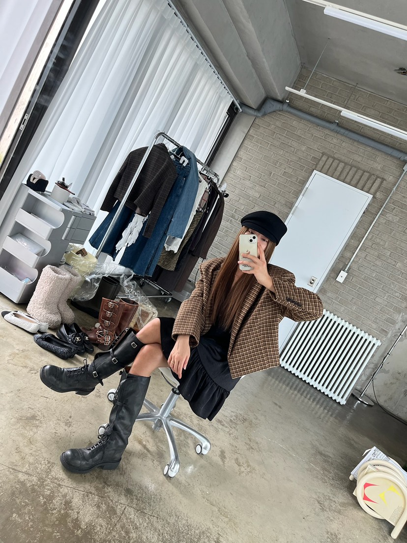 LOVE PULL韓國直郵㊣女裝新品休閑熱賣人氣25秋冬夾克羊毛LOVE PULL夾克