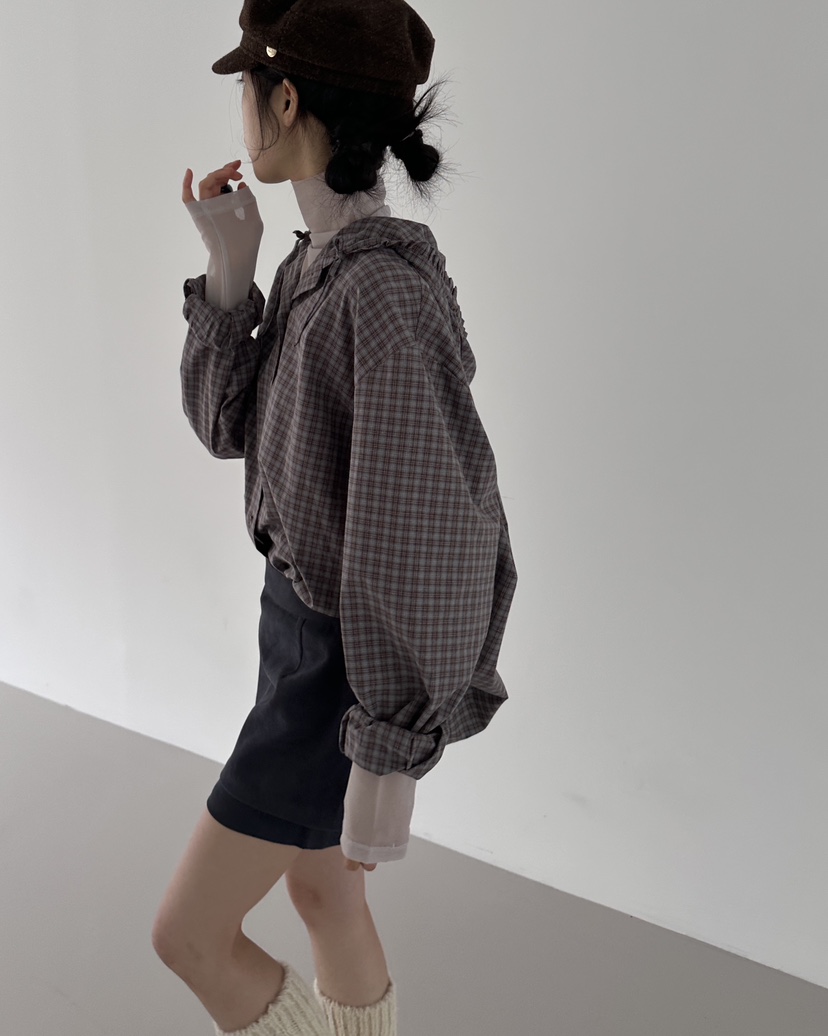 HOWDY東大門㊣實拍女士新品25秋冬休閑推薦職業人氣襯衫蕾絲衫howdy襯衫/蕾絲衫