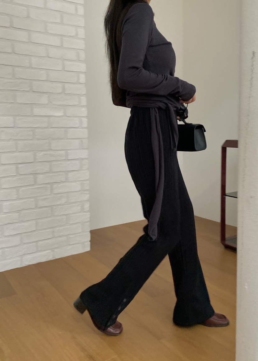 OUPPT東大門㊣實拍女士新款25秋冬職業時尚推薦人氣休閑褲紐扣OUPPT休閑褲