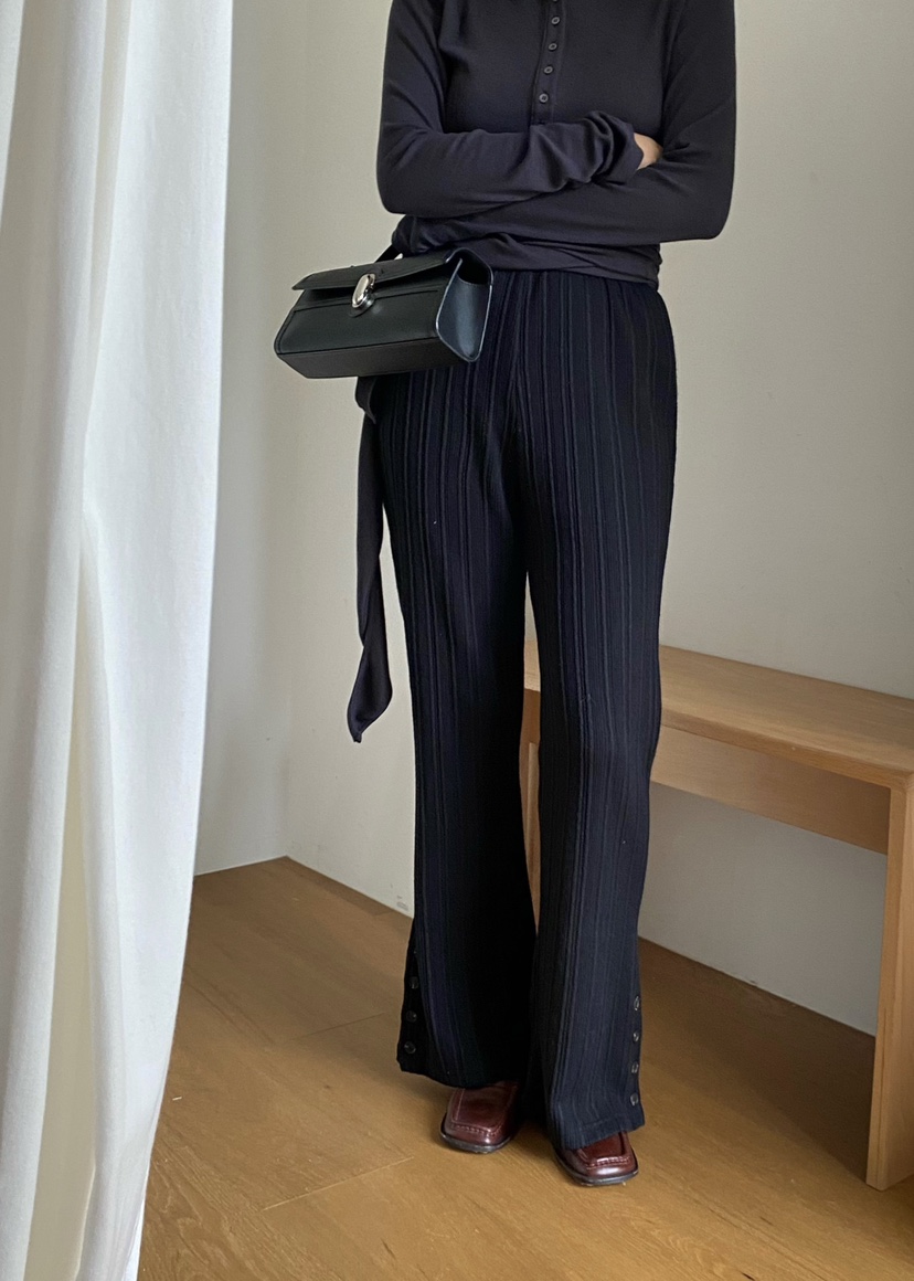 OUPPT東大門㊣實拍女士新款25秋冬職業時尚推薦人氣休閑褲紐扣OUPPT休閑褲圖色2