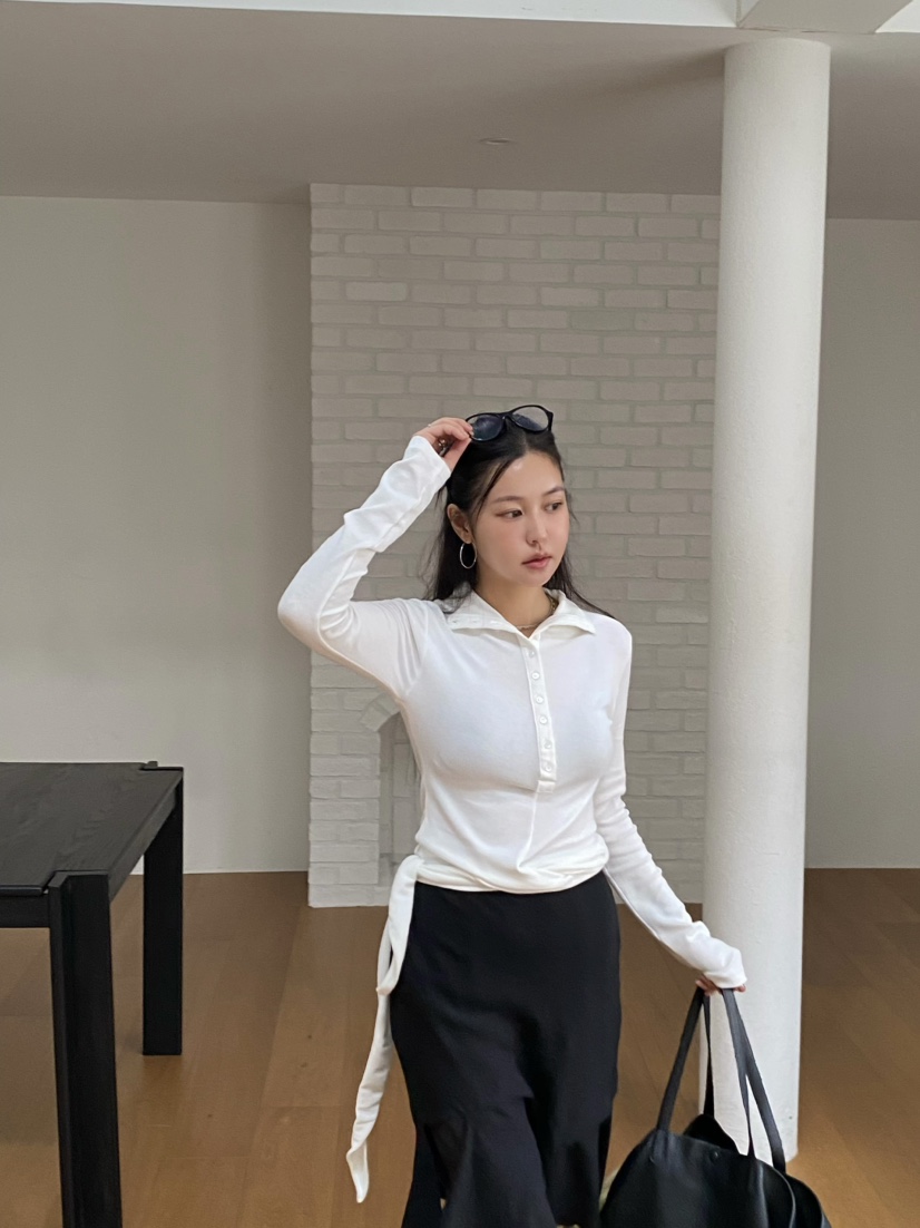 OUPPT韓國代購㊣女士新品職業推薦休閑熱賣真品人氣長袖T恤OUPPT長袖T恤