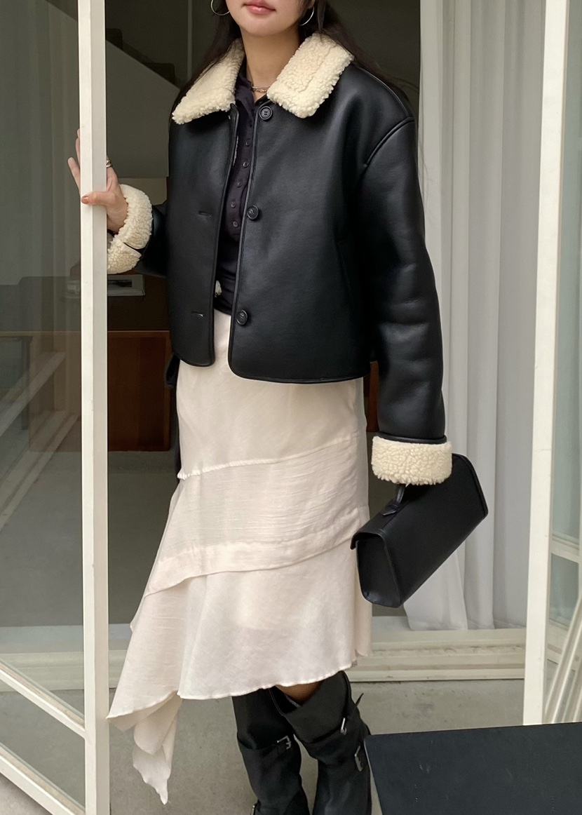 OUPPT東大門㊣實拍女士新款25秋冬時尚熱賣休閑推薦職業皮衣OUPPT皮衣
