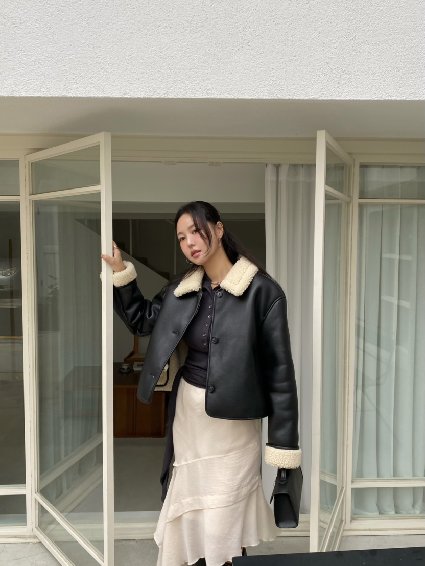 OUPPT東大門㊣實拍女士新款25秋冬時尚熱賣休閑推薦職業皮衣OUPPT皮衣圖色2