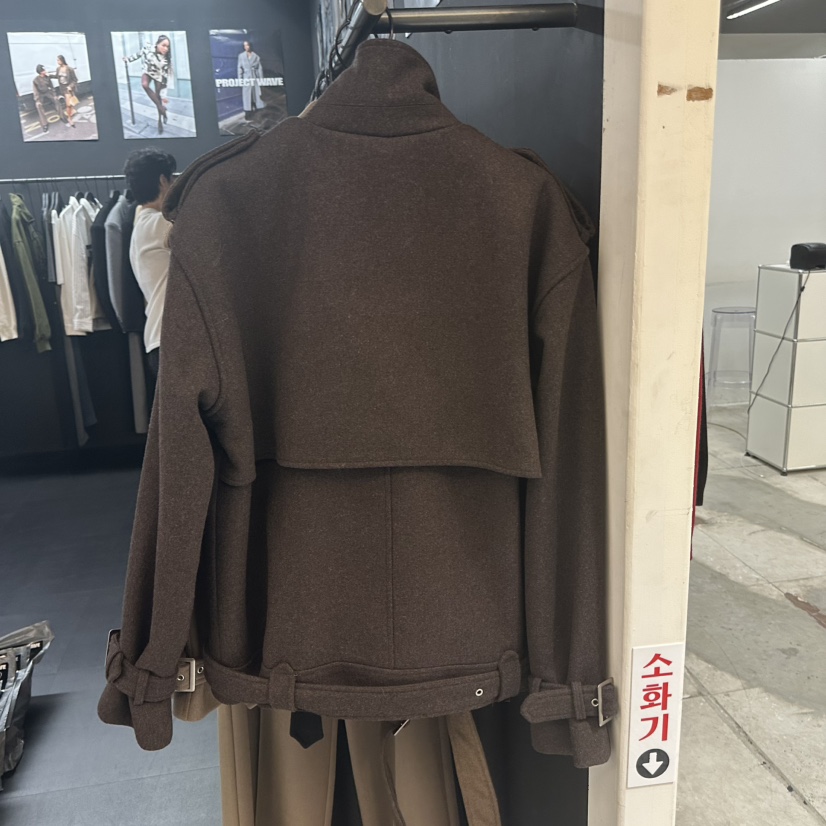 PROJECT WAVE-P東大門㊣代購女裝新品休閑25秋冬短款大衣PROJECT WAVE短款大衣