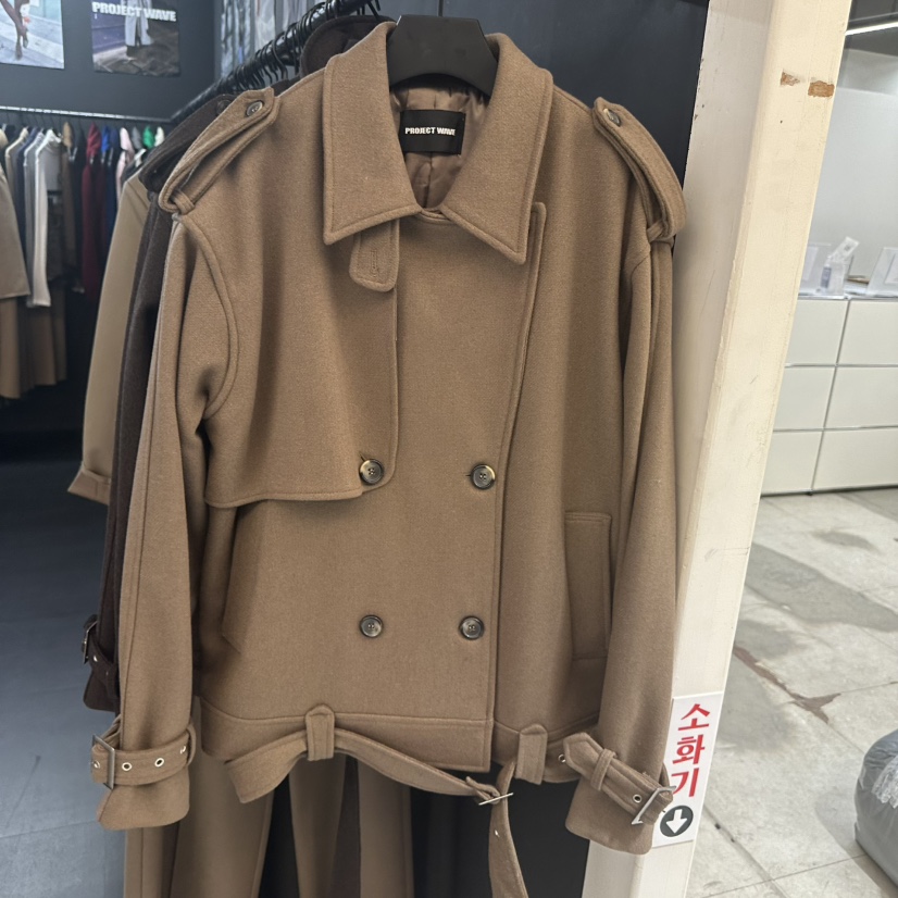 PROJECT WAVE-P東大門㊣代購女裝新品休閑25秋冬短款大衣PROJECT WAVE短款大衣