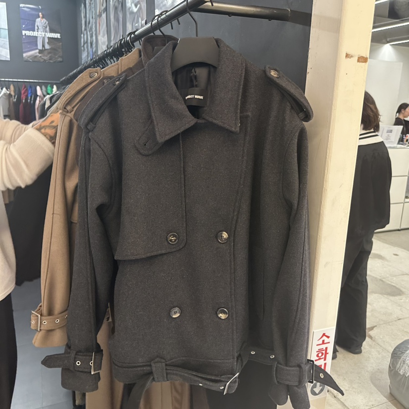 PROJECT WAVE-P東大門㊣代購女裝新品休閑25秋冬短款大衣PROJECT WAVE短款大衣圖色2