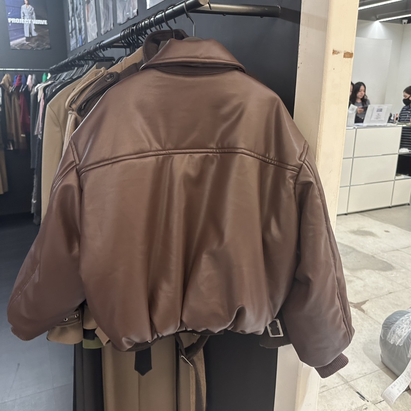PROJECT WAVE-P韓國直郵㊣女裝新品人氣真品25秋冬休閑皮衣PROJECT WAVE皮衣