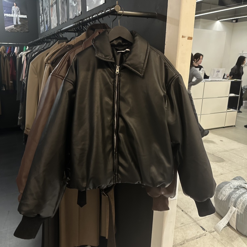 PROJECT WAVE-P韓國直郵㊣女裝新品人氣真品25秋冬休閑皮衣PROJECT WAVE皮衣圖色2